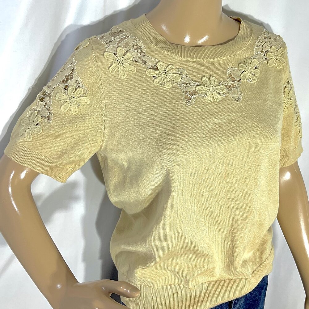 Indigo Rose Sz L Taupe/Tan Sweater Shirt